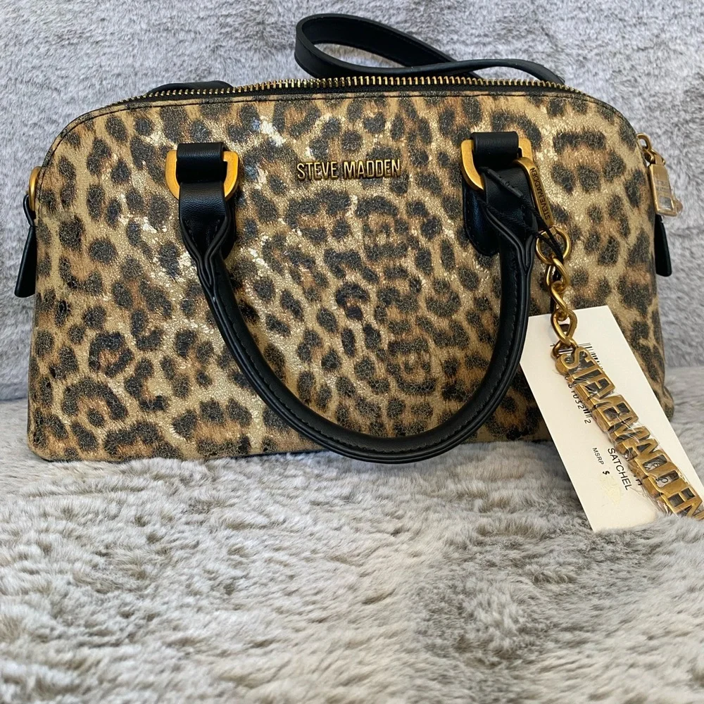 Steve Madden Smyth leopard Animal Print Satchel bag - Picture 8 of 16